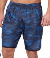Speedo Mens Volley Swim Shorts Bathing Suite Black Blue 1113490 Size XL New