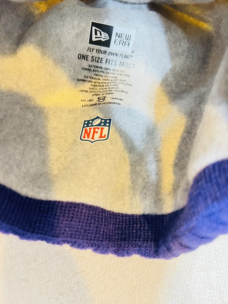 Exclusive Minnesota Vikings New Era knit pom hat beanie Tags Rare And New NFL Exclusive Minnesota Vikings New Era knit pom hat beanie Tags  main image 2