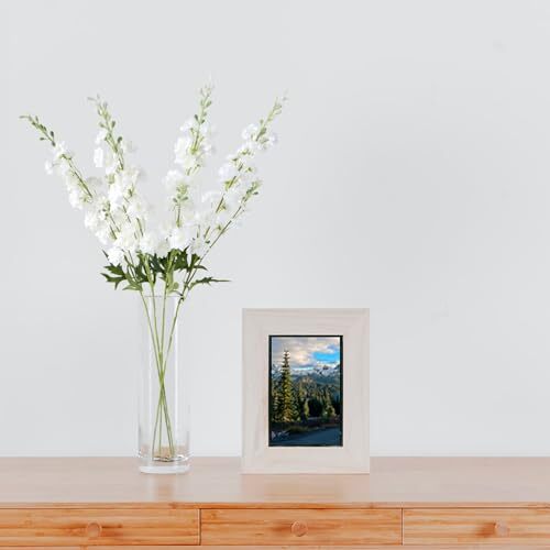 4PCS 33.5'' Delphinium Artificial Flower Faux Larkspur Long Stem Fake White - Picture 3 of 7