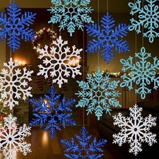 12 Pcs 15.8'' Large Snowflake Decorations   Giant Hanging Snowflakes, Plas