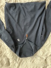 Navy Blue Quarter Zip Sweatshirt With Collar and Adjustable Waist