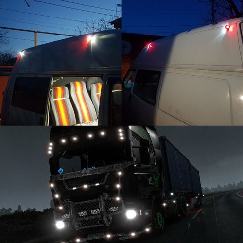 10x LED Clearance Light Side Marker Lamp Amber White Red Truck Trailer Caravan - Foto 12 di 18
