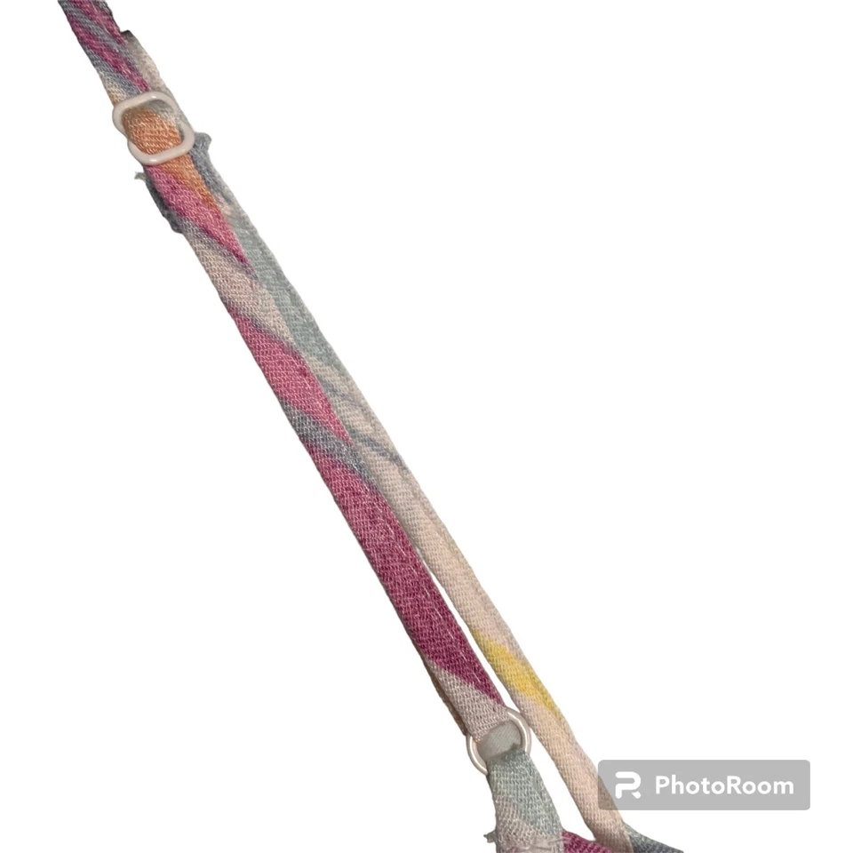 Maxi Vestido LC Lauren Conrad XS Crochet Ribete Pastel Multicolor Rayas En Niveles Foto 4 de 4