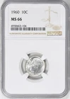 1960 Roosevelt Silver Dime 10C NGC MS 66 toned
