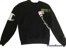 Champion Authentic Women's Small Athletic Pullover Spellout Hoodie Black. A84