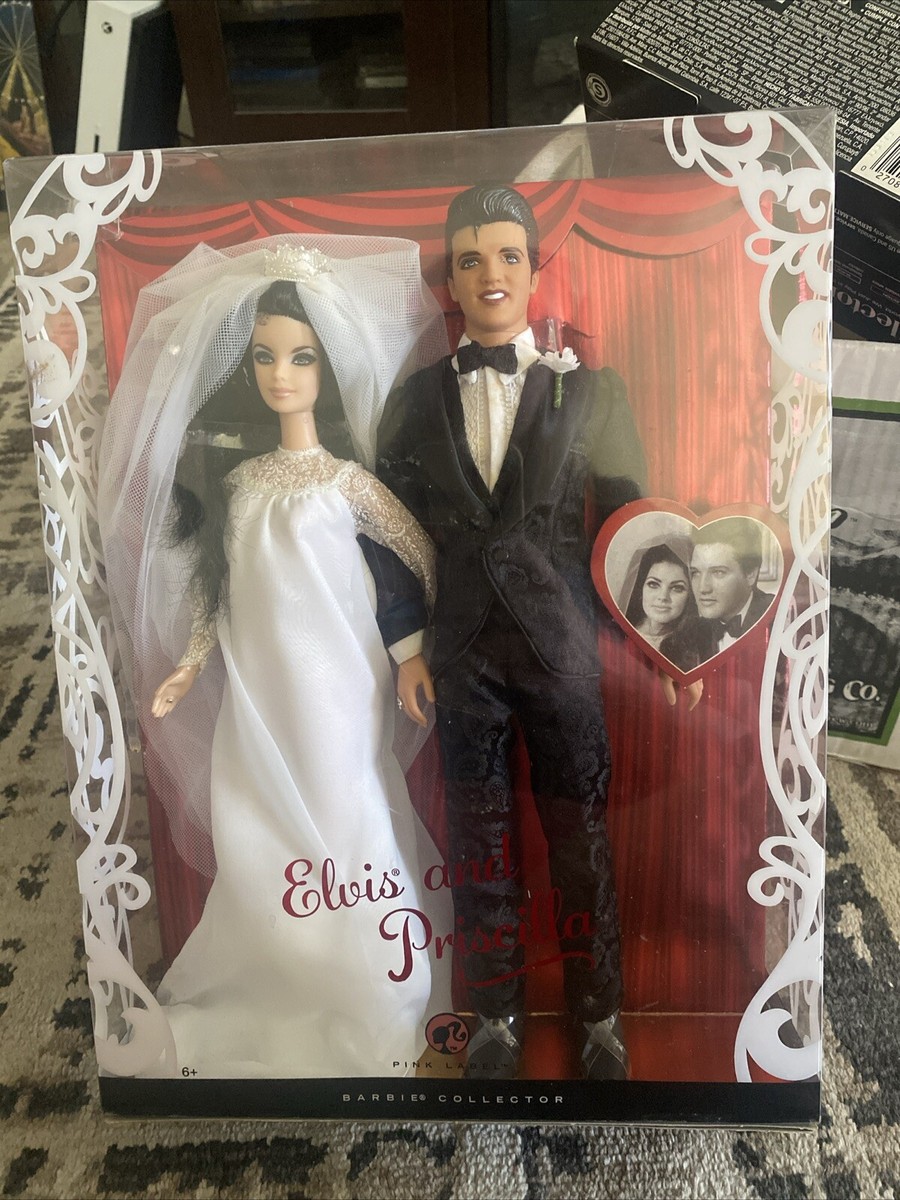 Barbie Elvis and Priscilla Presley Dolls Wedding Gift Set 2008 Mattel