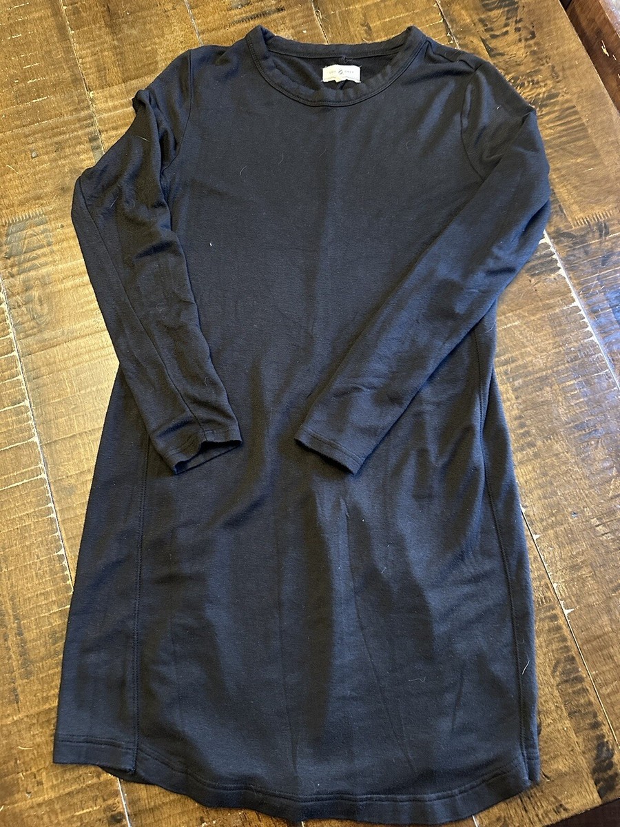 Lou & Grey Black Sweatshirt Dress, Small