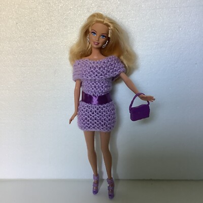 PURPLE KNITTED DRESS, PURPLE SHOES AND BAG Fits 11.5" DOLL | eBay