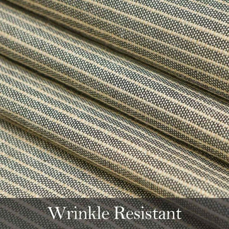 NEW HARORBAY GREY Striped Rustic 4pc Linen Placemat Set, REUSEABLE, WASHABLE - Image 4 of 4