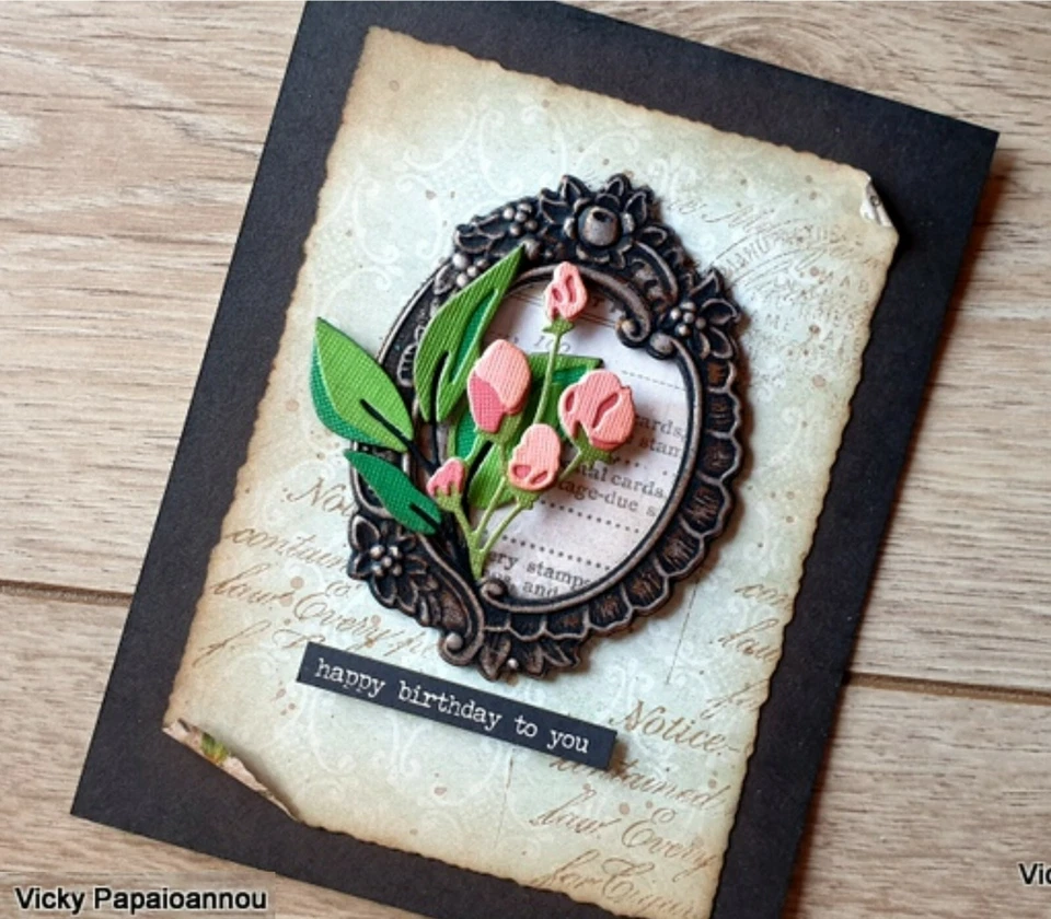 Sizzix Impresslits 3-D Floral Frame #665016 Retail $13.99 design Tim Holtz - Image 2 of 4