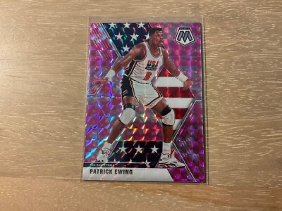 2019-20 Panini Mosaic Basketball Patrick Ewing Team USA Pink Mosaic Prizm #253
