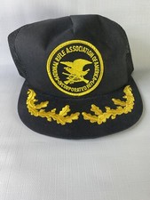 Vintage NRA Hat Snap Back Trucker Mesh Captains Wings Made In USA Black Gold