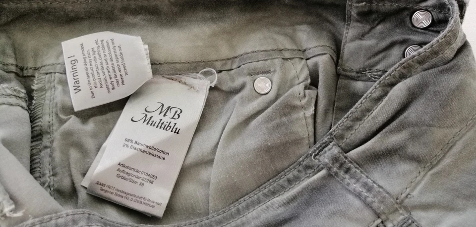 grau grüne Hose Caprihose Multiblu Jeans Gr. 38, neuwertig ,  - Bild 3 von 4