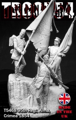 Troop54 British 95th Regt 3 Figs Alma Crimea 54mm UNBEMALT Resin Figur Bausatz