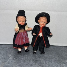 Zwilling-Fox Trachten-Puppen German Vintage Original Boy  Girl Celluloid Dolls
