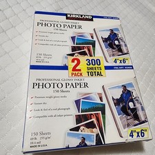 Kirkland Professional Glossy Inkjet Photo Paper 4"x6" Open Box 300 Sheets Sealed