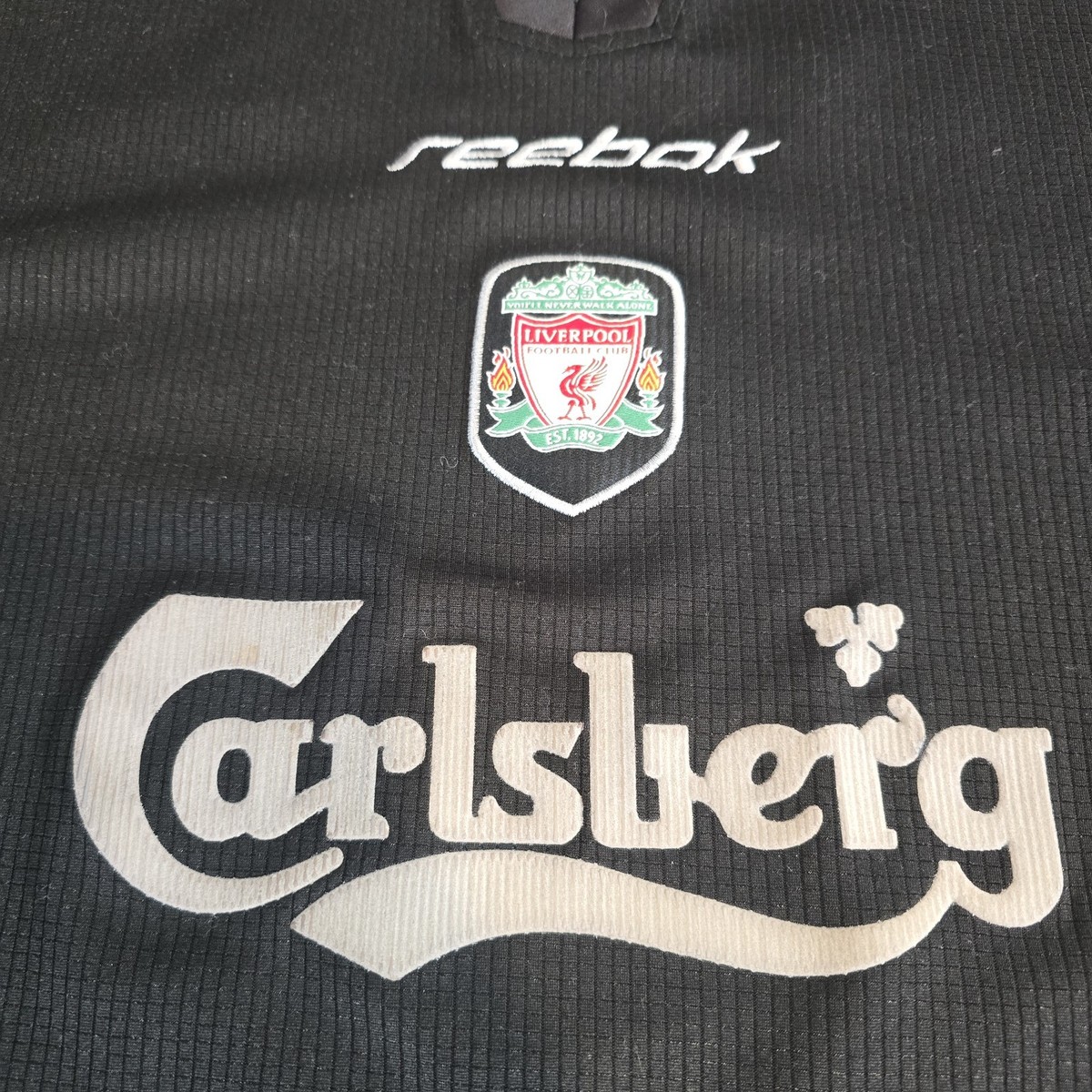 REEBOK Liverpool FC Carlsberg Black Training Jersey Men's XL EUC