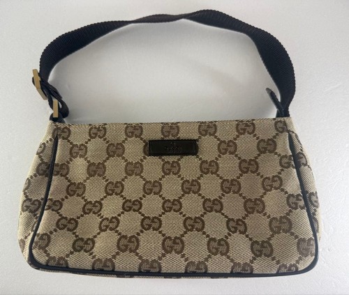 Gucci GG Canvas Handbag Beige Brown Women's Excellent From Japan