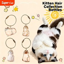 6PC Cat hair storage box pendant cat hair storage capsule keychain commemorative