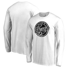 Men's White Indiana Fever Marble Long Sleeve T-Shirt