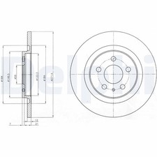 Image of BRAKE DISC DELPHI BG3741 REAR AXLE FOR CITROËN,FIAT,LANCIA,PEUGEOT