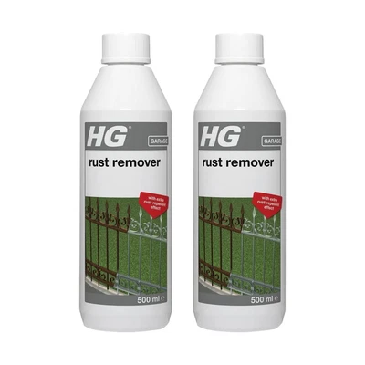 HG Rust Remover for Metal Gates & Tools Powerful Anti-Rust 500ml - Pack of 2