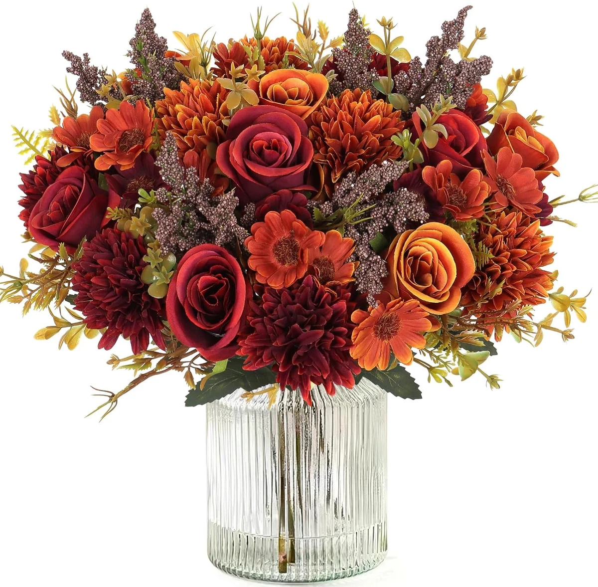 25 Rose Rosse In Schiuma PE | Fiori Artificiali Realistici Con Stelo Pieghevole 22,9 Cm | Decorazione Matrimonio E Centrotavola