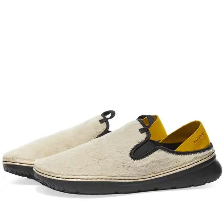 Merrell Hut Moc pantofola in pile uomo sherpa fuzzy slip on comfort ostrica taglia 15