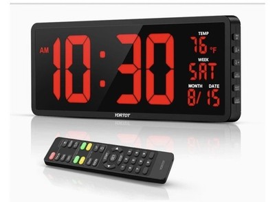 16'' Digital Wall Clock Count Down Timer w/ Remote, LED 8RGB Colors Night Light