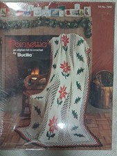 BUCILLA POINSETTIA AFGHAN KIT  SEALED 