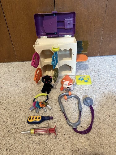 B. Toys Vet Set Kids Pretend Play Pet Care Tools Plush Animals Toy