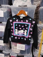 Vtg Youth Girls Pullover Cat Sweatshirt Cottage Hearts 90s A61