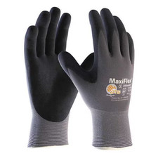 MaxiFlex Coated Gloves, Micro Foam Nitrile, Fingers, Black/Gray. 1 Pair