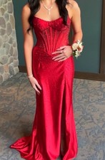 Sherri Hill  Beaded Corset Bodice Prom Gown with Side Slit Size 2.