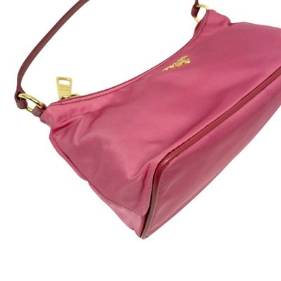 PRADA Vintage Logo Tessuto Nylon Shoulder Mini Bag Pochete Pink