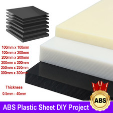 ABS Plastic Sheet DIY Project All Size 100mm-300mm Black White Yellow 0.5mm-40mm