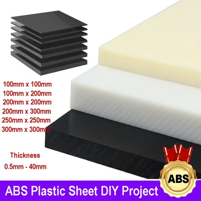ABS Kunststoffplatte Stärken 0.5mm 0.8mm 1mm bis 40mm Kunststoff Platte Schwarz - Bild 1 von 4