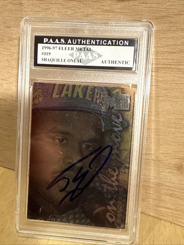 Shaquille O'neal Signed 1996-97 Fleer Metal #119 Card COA#AA3169
