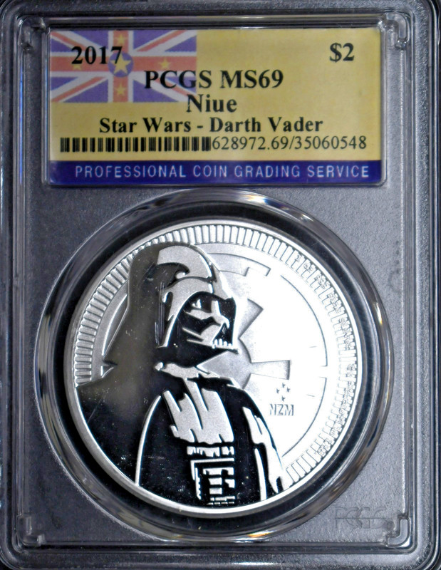 2017 Niue $1 Star Wars Darth Vader PCGS MS69 1 ozt .9999