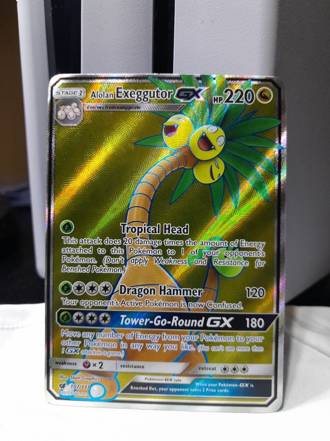 Alolan Exeggutor GX (Full Art) Holo Ultra Rare SM - Crimson Invasion 107/111 NM