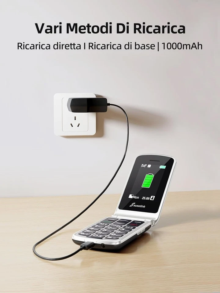 Telefono Cellulare per Anziani Con Tasti Grandi, GSM Flip Telefoni Cellulari per - Immagine 3 di 4