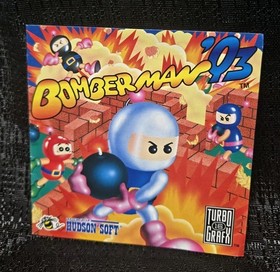Bomberman '93 1993 TurboGrafx-16 *Custom spine CD label* 💣 ⛑️ 
