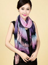 100 Silk Scarf Women neckerchief Shawl Wrap large Floral purple pink red MY147