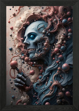 Ritratto digitale surreale incorniciato arte da parete poster stampa su tela quadro