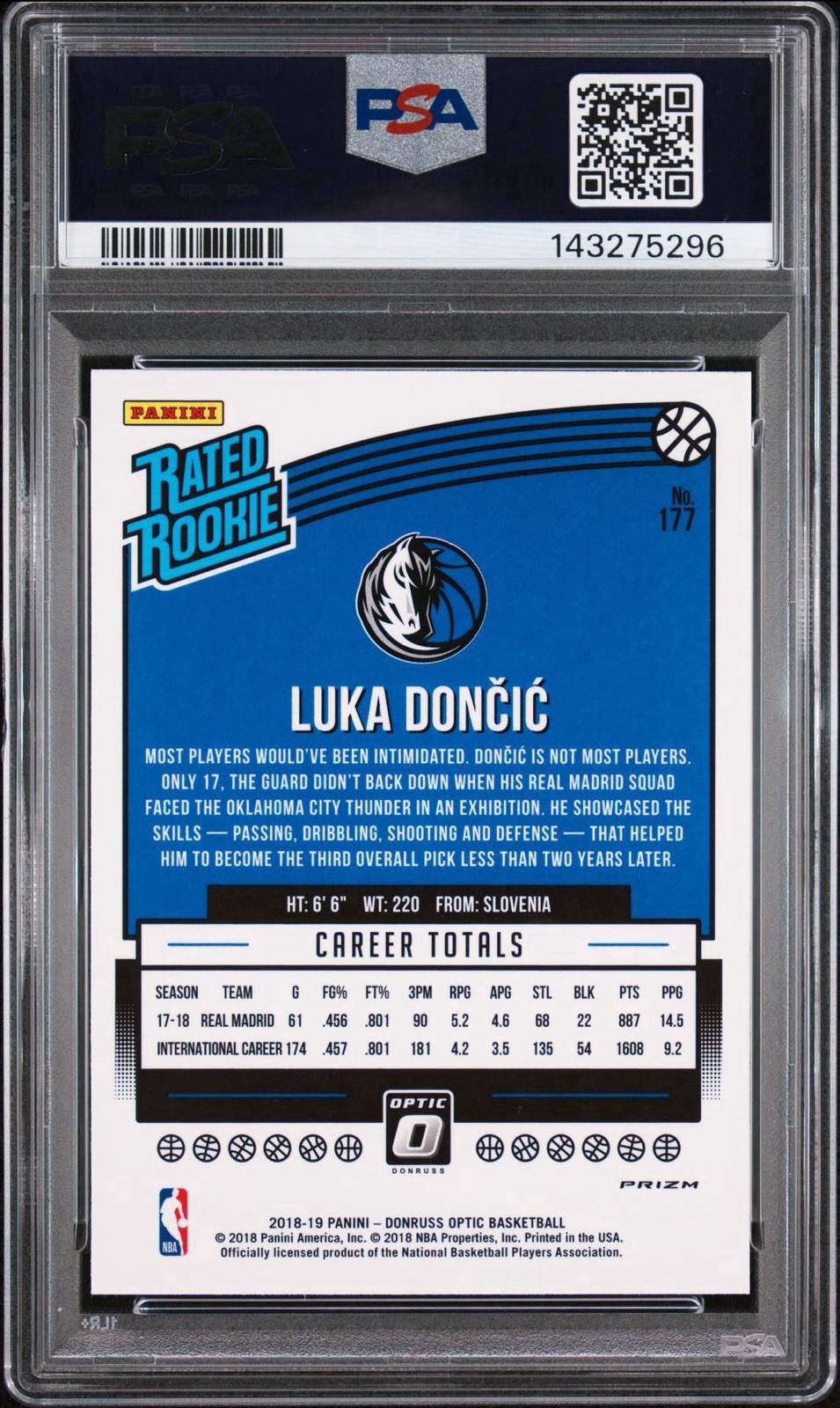 2018-19 Panini Optic - Luka Doncic Rated Rookie #177 SHOCK PRIZM (RC) view 2