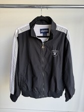 Vintage 90s Starter Oakland Raiders Track Jacket Size L Black Full Zip NFL