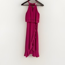 KENSIE 108 Womens New  Pink Ruffled V Neck Midi Sheath Casual Dress 6