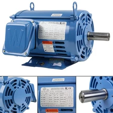 7.5 HP 3 Phase Electric Motor 1800 RPM 213T Frame ODP Open Drip Proof 230/460V