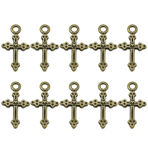 10pcs Alloy Cross Shape Pendants Charms DIY Jewelry Making Accessory for