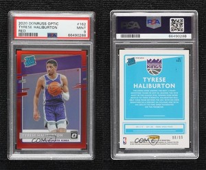 2020-21 Donruss Optic Rated Red Prizm /99 Tyrese Haliburton PSA 9 MINT Rookie RC